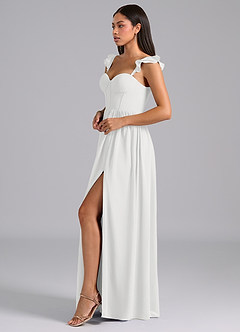 Azazie Denisse Suknie dla druhen Linia A Marszczony Szyfon Do ziemi Sukienka image3