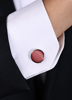 front Rounded Matte Satin Cuff Links Set – 4 Pieces