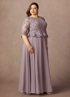 Azazie Averie Mother of the Bride Dresses Dusk A-Line Boatneck Sequins Chiffon Dress image11