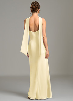 Azazie Cassiana Robes de demoiselle d'honneur Robe Sirène en Mousseline de soie Plissée Sorbet Citron image5