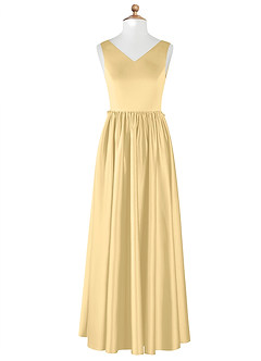 Azazie Hathaway Junior Butter A-Line Bow Stretch Satin Dress image6