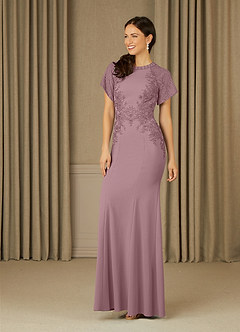 Azazie Adonna vestidos de madre de la novia Vestido de Rosa Polvorienta de Encaje de Sirena image2