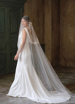 front Lace Appliqué Seraphina Chapel Veil