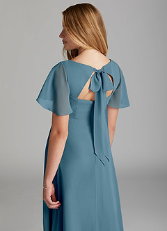 Azazie Kimber Junior Bermuda A-Line Pleated Chiffon Dress image4