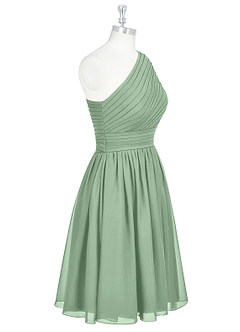 Azazie Katrina Bridesmaid Dresses Matcha A-Line One Shoulder Chiffon Dress image8