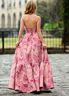 Rosemarnder Rosa Rosa Abito da ballo con fiori jacquard image6