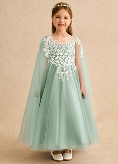 Azazie Dandelion Flower Girl Dresses Agave Ball-Gown Lace Dress image3
