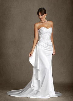 Azazie Angel Wedding Dresses Diamond White Mermaid Strapless Charmeuse Dress image2