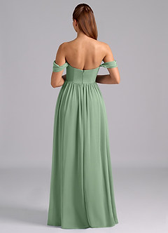 Azazie Saige Maternity Bridesmaid Dresses A-Line Pleated Chiffon Floor-Length Dress image2