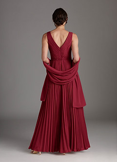 Azazie Kris Mother of the Bride Dresses Burgundy A-Line Sequins Chiffon Dress image4