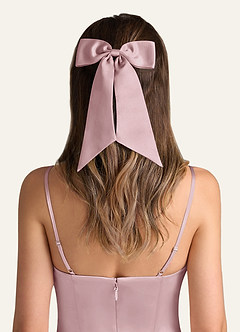 front Matching Color Satin Bow Hair Clip