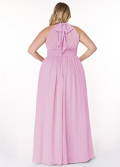 Azazie Iman Bridesmaid Dresses Candy Pink A-Line A-Line Ruched Chiffon Dress image9