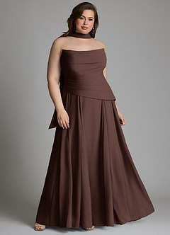 Azazie Gabriela Bridesmaid Dresses Ganache A-Line Corset Chiffon Dress image18