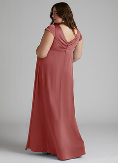 Azazie Allessia Abiti da damigella d'onore premaman Abito A-Line Plissettato Raso Elasticizzato Floor-Length image9