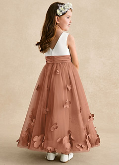 Azazie Vi Flower Girl Dresses Bronzer A-Line Sleeveless Tulle Dress image4