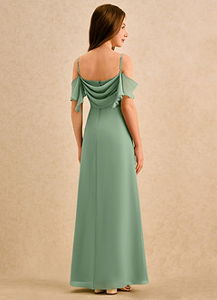 Azazie Pippy Girls Formal Abiti da Ragazza di Fiori Abito A-Line in Chiffon Scollo a Cuore Matcha image6
