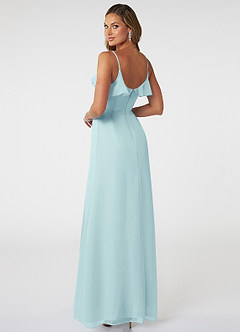 Azazie Natalia Bridesmaid Dresses Sea Glass A-Line Chiffon Dress image4