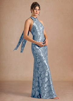 Maxi jurk Dillon Stoffig Blauw image4