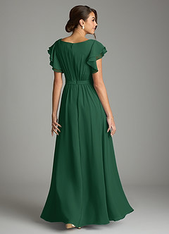 Azazie Daphne Modest Bridesmaid Dresses A-Line Ruffled Chiffon Floor-Length Dress image2