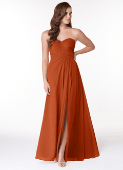 Azazie Arabella Allure Probar vestidos en casa Vestido de Rosa Del Desierto de Gasa de Corte en A Convertible con Escote de Corazón image1