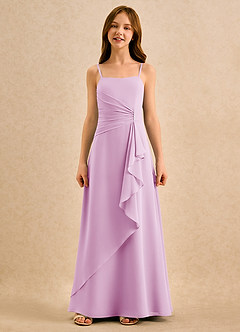 Azazie lolly Girls Formal Robe Demoiselle D'honneur Fillette Robe Trapèze en Mousseline de soie Plissée Rose Bonbon image4