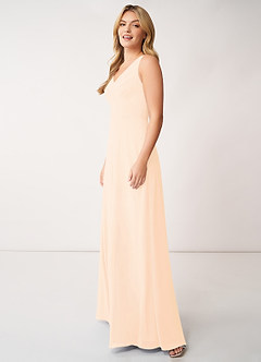 Azazie Nala Bridesmaid Dresses Pearl Pink A-Line Pleated Chiffon Dress image9