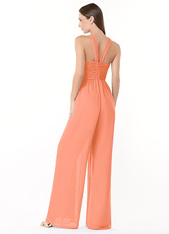 Azazie Berdie Jurken voor bruidsmeisjes Jumpsuit van Chiffon Houder Zonsondergang image4