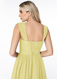Azazie Angie Abiti da Damigella Abito A-Line in Chiffon Corsetto Sorbetto Al Limone image3