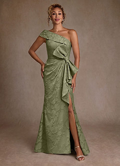 Azazie Hampton Mère de la mariée Robes Robe Sirène en Blumen-Burnout Ue épaule Pistache image1
