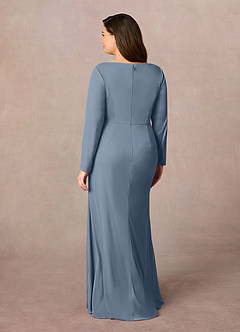 Azazie Risa Mother of the Bride Dresses Twilight Mermaid V-Neck Pleated Mesh Dress image8
