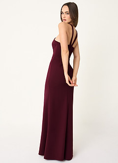 Reina Wine Cross Neck Maxi Dress image5