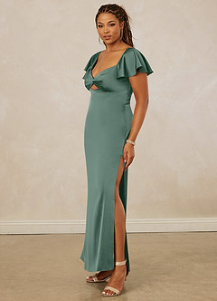 Christian Siriano Bridal for Azazie 1005 Brautjungfernkleider Etui Herzausschnitt Stretch-Satin Kleid Eukalyptus image11