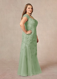 Azazie Marbella Mother of the Bride Dresses Dusty Sage Mermaid Queen Anne Sequins Lace Dress image11