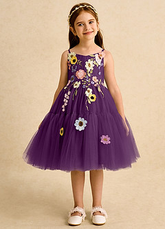 Azazie Osea vestidos de niña de las flores Vestido de Uva de Tul de Princesa con Plisado image7
