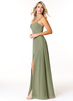 Azazie Moira Bridesmaid Dresses Pistachio A-Line Scoop Chiffon Dress image3