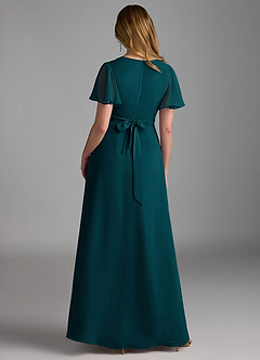 Azazie Zaniah Bridesmaid Dresses Pine A-Line Chiffon Dress image2