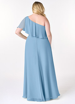 Azazie Lizzy Brautjungfernkleider A-Linie One-Shoulder Chiffon Kleid Stahlblau image9