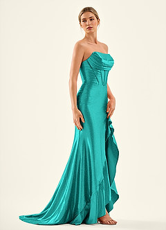 Cerys Peacock Corsat Prom Dress image3