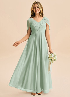 Azazie Emma Junior Klä av A-Line i Chiffong Plisserad image5