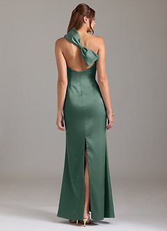 Azazie Arleth Jurken voor bruidsmeisjes Jurk van Stretch Satijn met A-Lijn One-Shoulder Eucalyptus image5