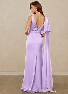 Christian Siriano Bridal for Azazie 1011 Bridesmaid Dresses Lilac Mermaid Bow Stretch Satin Dress image2