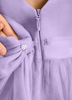 Azazie Winnie Flower Girl Dresses Lilac Ball-Gown Bow Tulle Dress image8