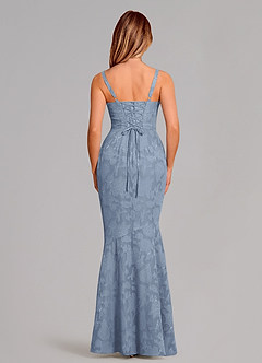 Azazie Aubrey 신부 들러리 드레스 인어 절하다 플로럴 번아웃 바닥 길이 드레스 image5