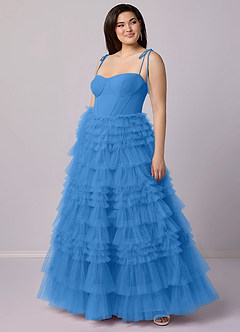 Barbie ♥ Azazie Bridesmaid Dresses Blue Jay A-Line Sweetheart Neckline Tulle Dress image9