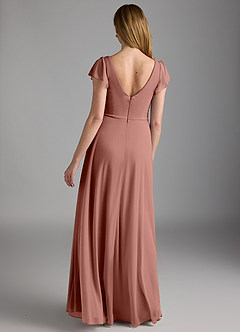 Azazie Omari Robes de demoiselle d'honneur Robe Trapèze en Maille Rose De Cèdre image4