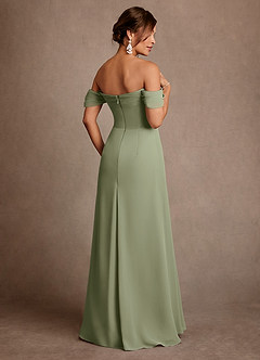 Azazie Amherst Klänningar till brudens mor Klä A-Line i Chiffong Av axeln Pistasch image3