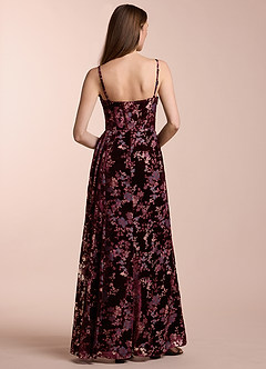 Angela Wine Gray Multi Maxi Dress image2