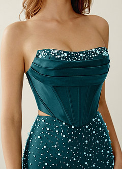 Esme Peacock Two-piece Corset Stretch Satin Mermaid Prom Dress image5