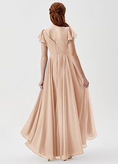 Azazie Caria Junior English Rose A-Line Pleated Chiffon Dress image2
