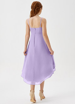 Azazie Mariam Junior Lilac A-Line Pleated Chiffon Dress image6